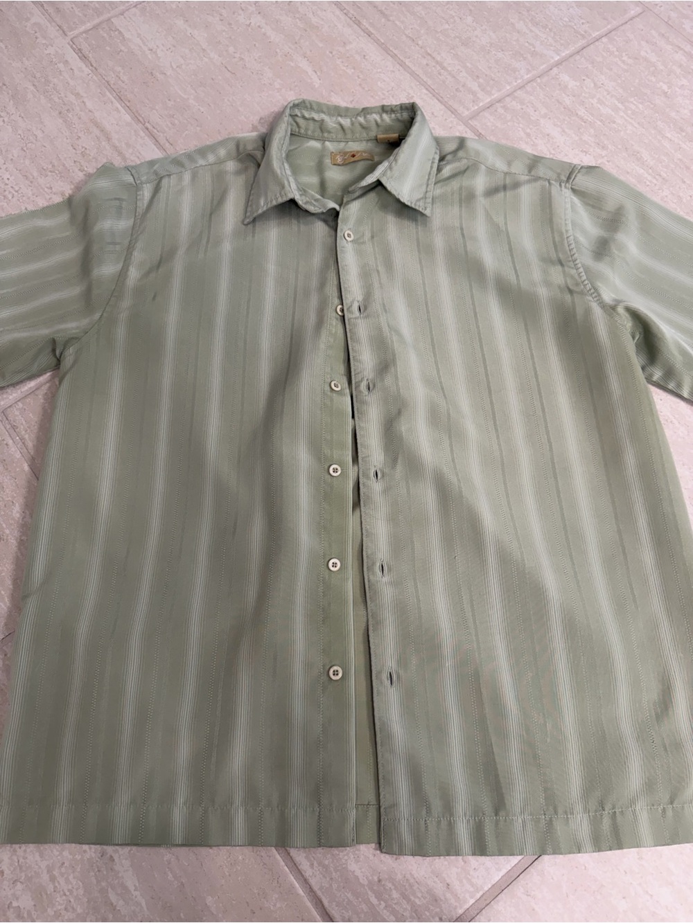 Royal Palm Men's Light Green Short-Sleeve Button-Up Shirt